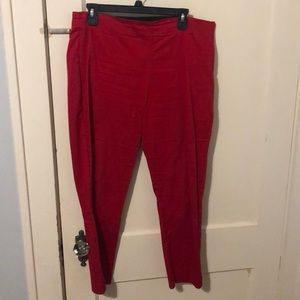 Red ankle pants